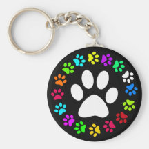 COLORFUL PAW PRINTS KEYCHAIN
