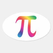 Colorful pi symbol stickers