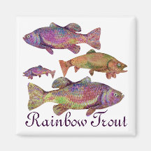 COLORFUL RAINBOW TROUT FRIDGE MAGNET