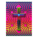 COLORFUL RETRO CROSS POSTCARD