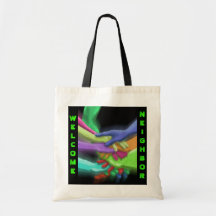 COLORFUL REUSABLE HANDS BAG TOTES BAGS RETRO NEON