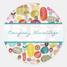 Colorful Simple Hand Drawn Retro Flowers Pattern Sticker