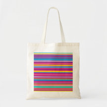 Colorful Stripe Pattern Canvas Bag