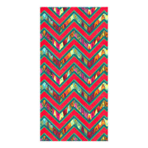 Colorful Trendy Psychedelic Zig Zag Custom Photo Card