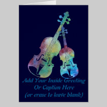 Colorwashed Violin and Viola cards