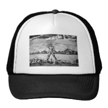 Colossus of Rhodes Black and White Mesh Hat