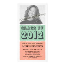Colour Block 2012 Graduation Party Invitations Customised Photo Card