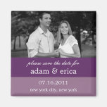 Colour Blocks Save The Date Magnet (Purple)
