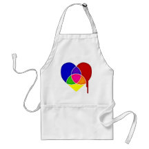 colour chart heart apron