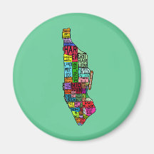 Colour Coded Manhattan NYC Tshirts, Hoodies Refrigerator Magnet