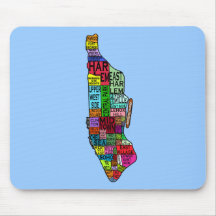 Colour Coded Manhattan NYC Tshirts, Hoodies Mouse Pads