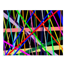 Colour Lines on Black in Many Directions Post Card