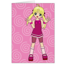 Colour Me Anime Birthday Card