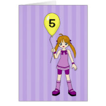 Colour Me Birthday Balloon Anime Card