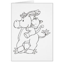 Colour Me Donkey and Kitty Card