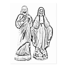 Colour Me! Jesus & Mary Postcards