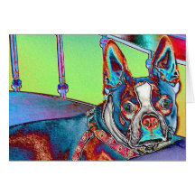Colour My World with Boston Terriers Greeting Cards
