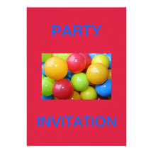 Coloured Balls Party Invitation