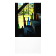 Coloured Bottles on Steps Photo Card Template