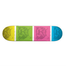 Coloured Cat Squares Skateboard