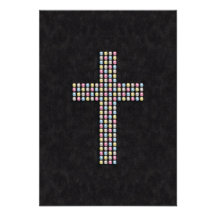 Coloured Gem Cross Personalised Announcement