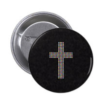 Coloured Gem Cross Pin