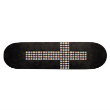 Coloured Gem Cross Skate Board Deck