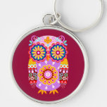 Colourful Abstract Owl keychain
