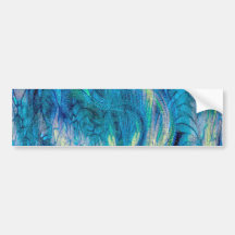 Colourful  Abstract Peacock Art Bumper Stickers