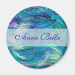 Colourful  Abstract Peacock Art Fridge Magnet