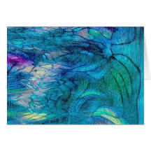Colourful  Abstract Peacock Art Greeting Card