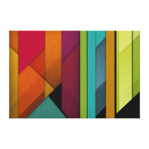 colourful abstract retro art linear geometric gallery wrap canvas