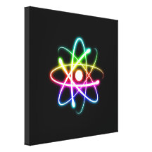 Colourful Atom Symbol - Canvas Gallery Wrapped Canvas
