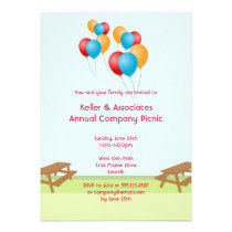 Colourful balloons summer picnic outdoor event invitations