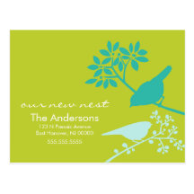 Colourful Birds Moving Announcements Postcards