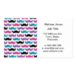 Colourful bling moustache pattern (Faux glitter) Business Cards
