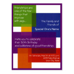 Colourful blocked Invitation or thank you card Post Cards