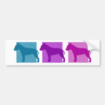 Colourful Bull Terrier Silhouettes Bumper Stickers