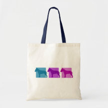 Colourful Bull Terrier Silhouettes Tote Bag