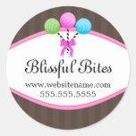 Colourful Cake Pops Bakery Box Seals Stickers