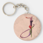 Colourful Calla Initial J Key Chain