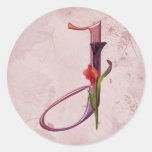 Colourful Calla Initial J Sticker