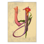 Colourful Calla Initial Y Greeting Card
