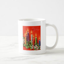 Colourful CAndles Seasons Greetings Mugs