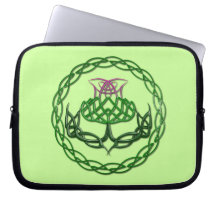 Colourful Celtic Knot Thistle Laptop Computer Sleeve