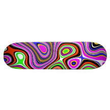 Colourful chaos skateboard