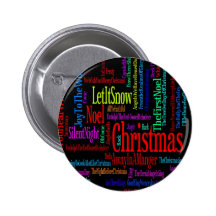 Colourful Christmas Songs Pinback Buttons