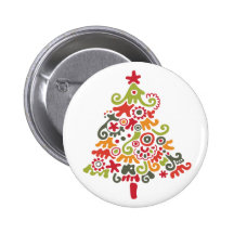 Colourful Christmas Tree Button