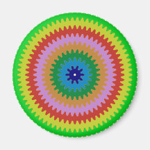 Colourful Circles Gears Bulls Eye Pattern Gifts Magnets