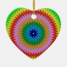 Colourful Circles Gears Bulls Eye Pattern Gifts Ornament